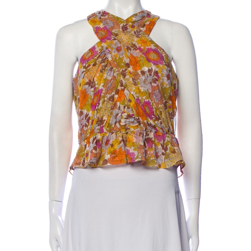 Veronica Beard silk sleeveless floral top